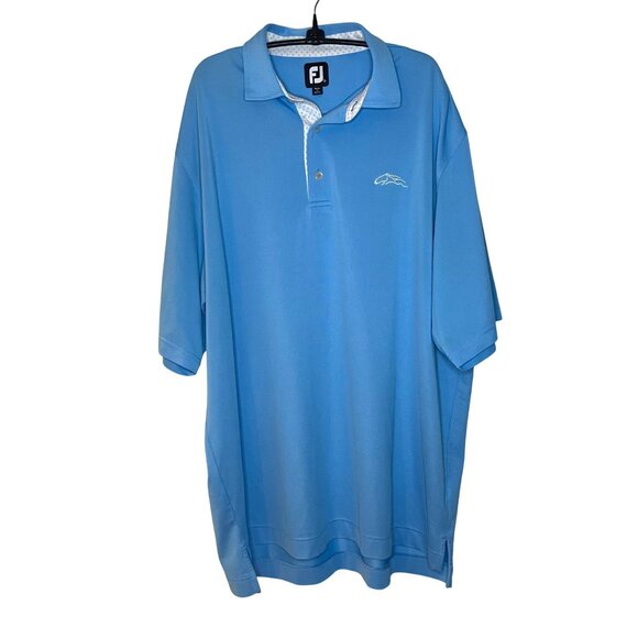 FootJoy Polo Shirt Mens Size XXL Blue Embroidered Logo Short Sleeves Golf Casual - Picture 2 of 9